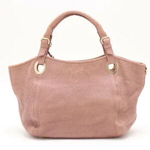 Christian Dior Leather Tote Bag Shoulder Handbag Pink M